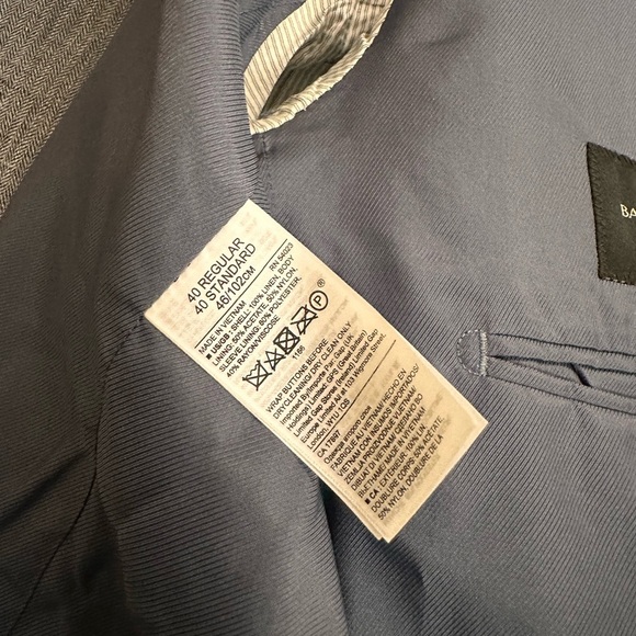 Banana Republic Slim Fit Linen-Blend Blazer 40R – Blue Textured Lightweight J - Picture 7 of 7